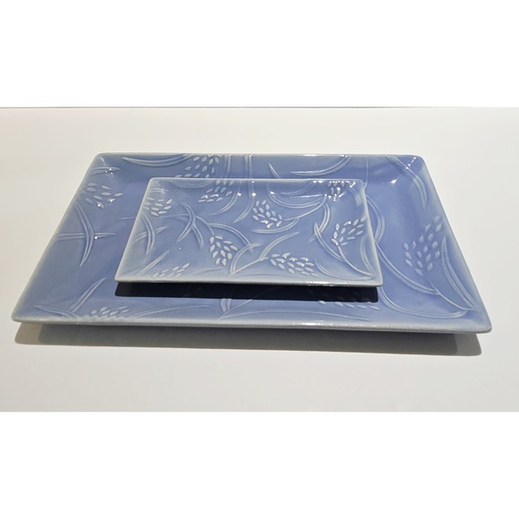 Crabtree & Evelyn Other - Crabtree & Evelyn Blue Wheat Ceramic Soap Dish Caddy Trinket Tray Rare!